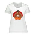 thumbnail image 1 of Inktastic Thanksgiving Turkey with Pumpkin Women's Plus Size T-Shirt, 1 of 5