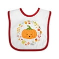 thumbnail image 1 of Inktastic Thanksgiving Wreath Autumn Fall Pumpkin Boys or Girls Baby Bib, 1 of 4
