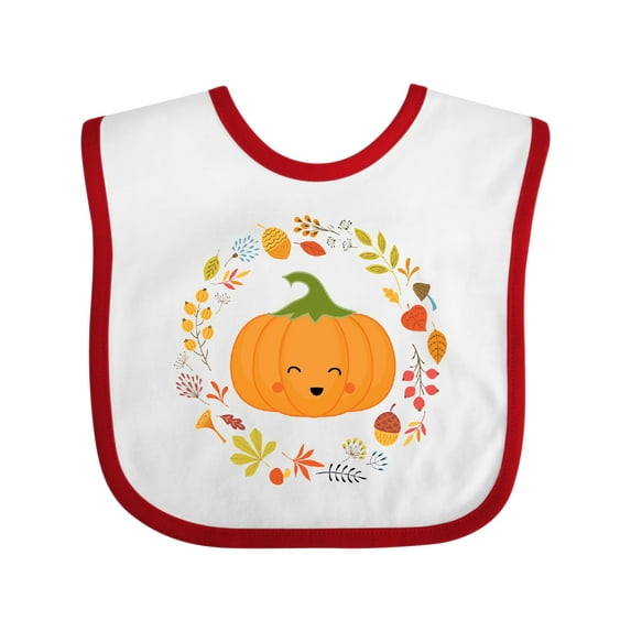 Inktastic Thanksgiving Wreath Autumn Fall Pumpkin Boys or Girls Baby Bib
