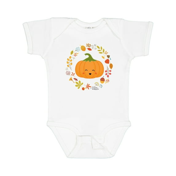 Inktastic Thanksgiving Wreath Autumn Fall Pumpkin Boys or Girls Baby Bodysuit