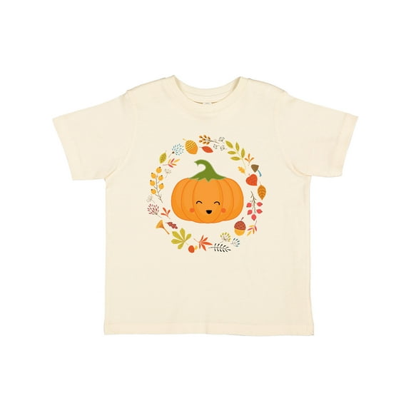 Inktastic Thanksgiving Wreath Autumn Fall Pumpkin Boys or Girls Toddler T-Shirt