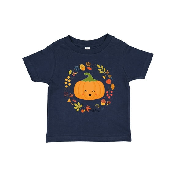 Inktastic Thanksgiving Wreath Autumn Fall Pumpkin Boys or Girls Toddler T-Shirt