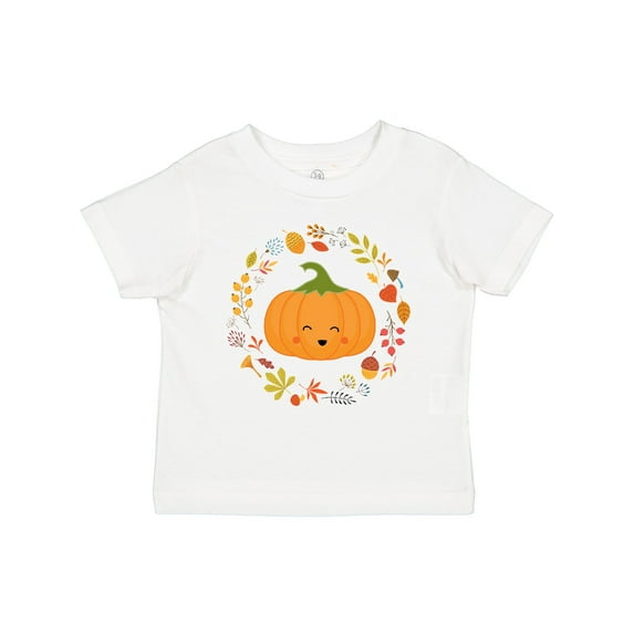 Inktastic Thanksgiving Wreath Autumn Fall Pumpkin Boys or Girls Toddler T-Shirt
