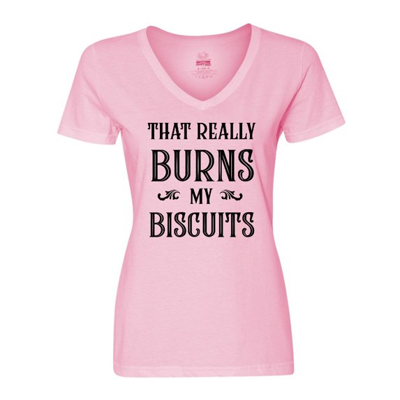 Inktastic That Really Burns My Biscuits Women's V-Neck T-Shirt