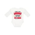 thumbnail image 1 of Inktastic That's My Awesome Brother out There with Baseballs Boys or Girls Long Sleeve Baby Bodysuit, 1 of 5