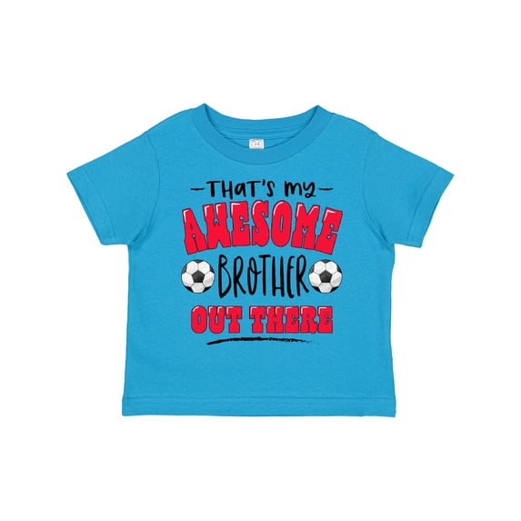 Inktastic That's My Awesome Brother Out There with Soccer Balls Boys or Girls Toddler T-Shirt
