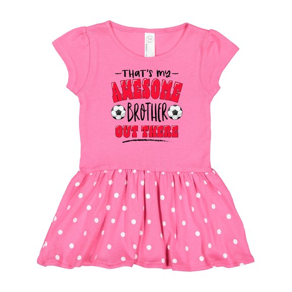 Inktastic That's My Awesome Brother Out There with Soccer Balls Gift Baby Girl Dress