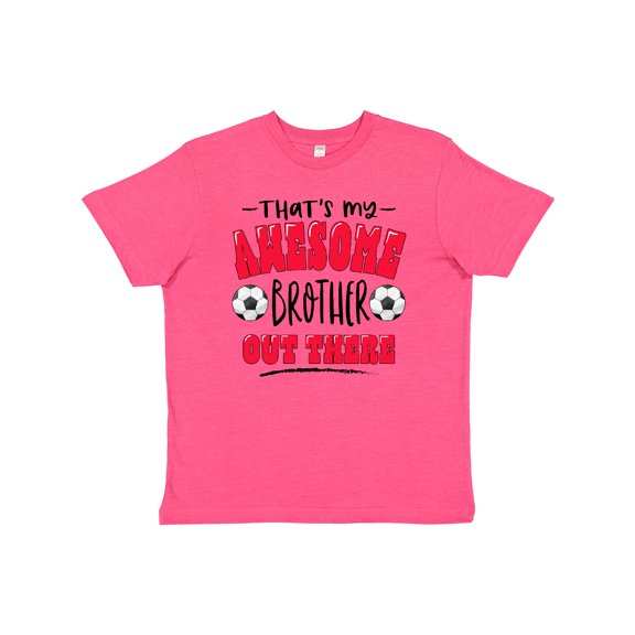 Inktastic That's My Awesome Brother Out There with Soccer Balls Youth T-Shirt