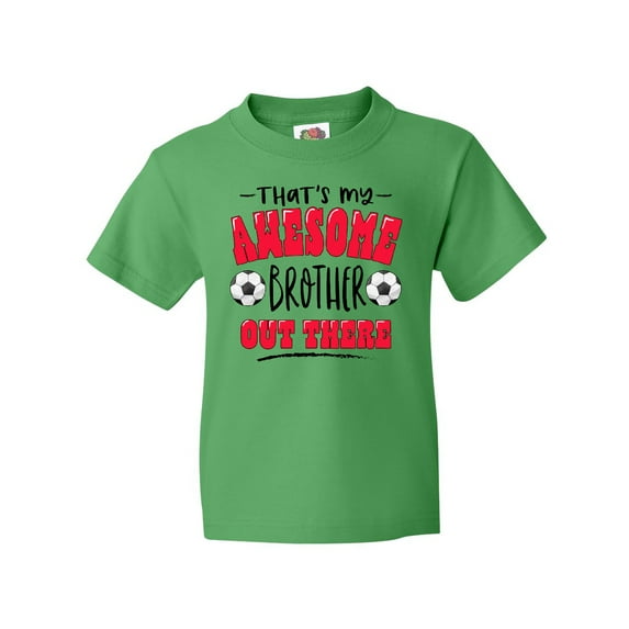 Inktastic That's My Awesome Brother Out There with Soccer Balls Youth T-Shirt