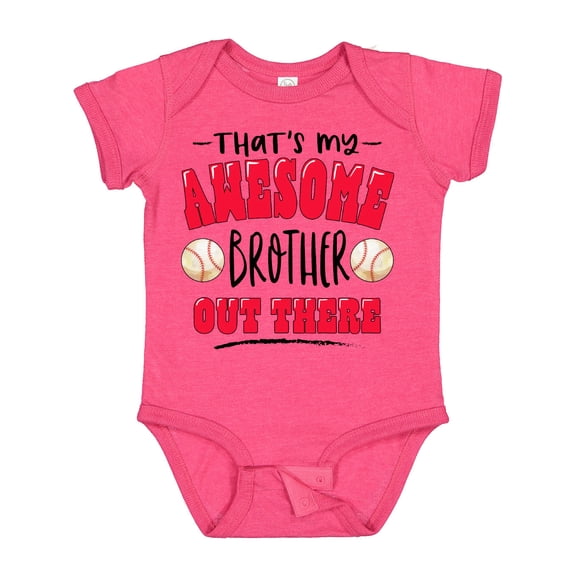 Inktastic That's My Awesome Brother out There with Baseballs Boys or Girls Baby Bodysuit