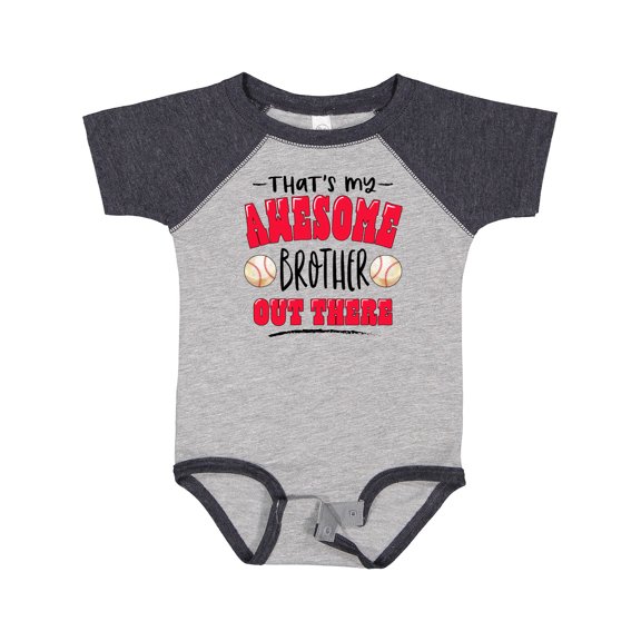 Inktastic That's My Awesome Brother out There with Baseballs Boys or Girls Baby Bodysuit
