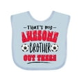 thumbnail image 1 of Inktastic That's My Awesome Brother out There with Soccer Balls Boys or Girls Baby Bib, 1 of 4