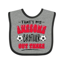 Inktastic That's My Awesome Brother out There with Soccer Balls Boys or Girls Baby Bib