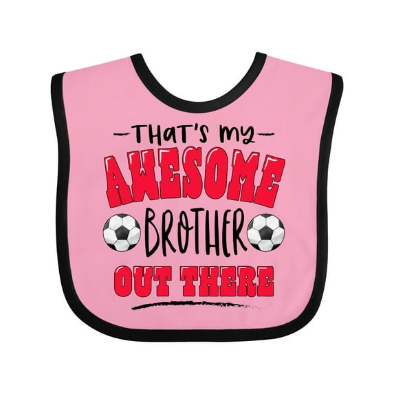 Inktastic That's My Awesome Brother out There with Soccer Balls Boys or Girls Baby Bib