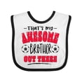 thumbnail image 1 of Inktastic That's My Awesome Brother out There with Soccer Balls Boys or Girls Baby Bib, 1 of 4