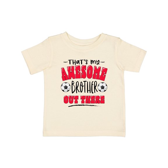 Inktastic That's My Awesome Brother out There with Soccer Balls Boys or Girls Baby T-Shirt