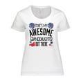 thumbnail image 1 of Inktastic That's My Awesome Granddaughter Out There Cheerleader Women's Plus Size T-Shirt, 1 of 5