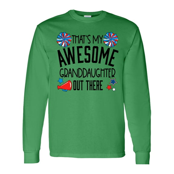 Inktastic That's My Awesome Granddaughter out There Cheerleader Long Sleeve T-Shirt