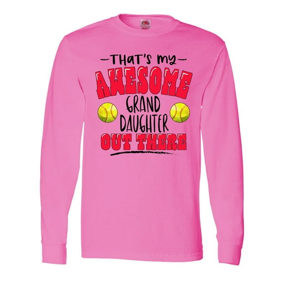 Inktastic That's My Awesome Granddaughter out There with Softballs Long Sleeve T-Shirt