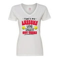 thumbnail image 1 of Inktastic That's My Awesome Granddaughter out There with Softballs Women's V-Neck T-Shirt, 1 of 5