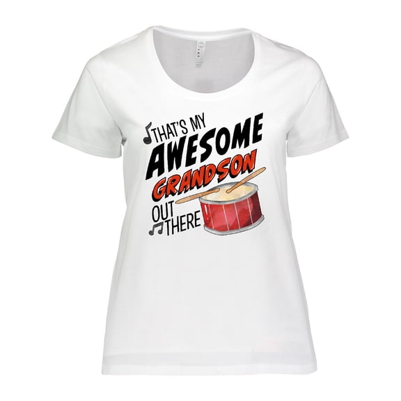 Inktastic That's My Awesome Grandson Out There with Percussion Drum Women's Plus Size T-Shirt