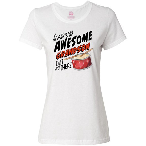 Inktastic That's My Awesome Grandson Out There with Percussion Drum Women's T-Shirt