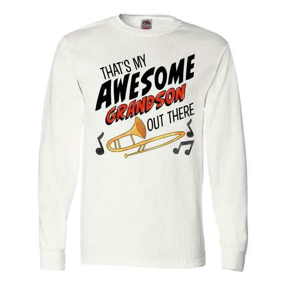 Inktastic That's My Awesome Grandson Out There with Trombone Long Sleeve T-Shirt