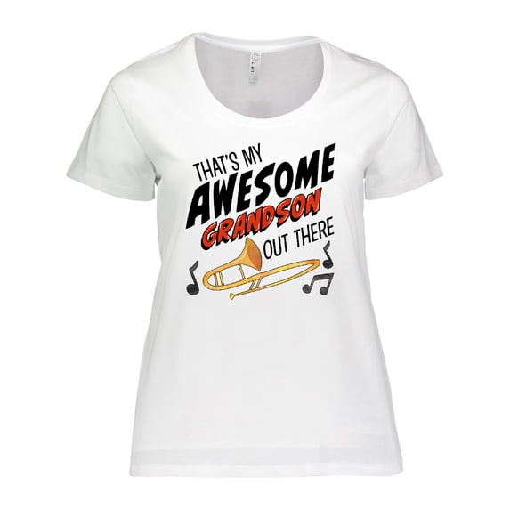 Inktastic That's My Awesome Grandson Out There with Trombone Women's Plus Size T-Shirt