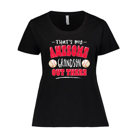 Inktastic That's My Awesome Grandson out There with Baseballs Women's Plus Size T-Shirt