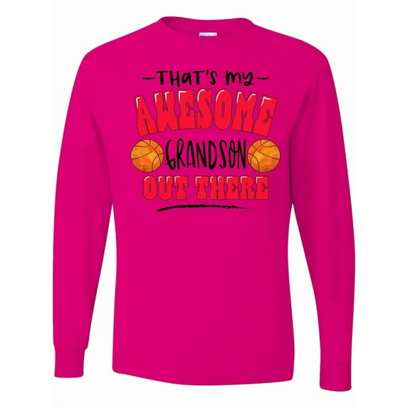 Inktastic That's My Awesome Grandson out There with Basketballs Long Sleeve T-Shirt