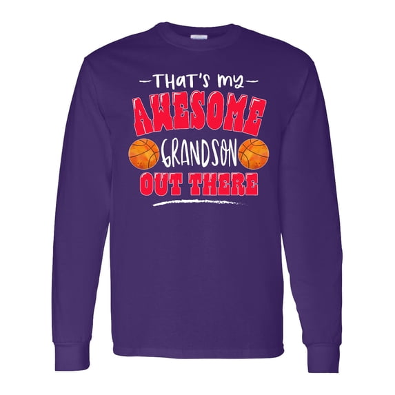Inktastic That's My Awesome Grandson out There with Basketballs Long Sleeve T-Shirt