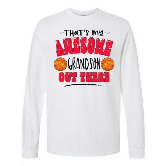 Inktastic That's My Awesome Grandson out There with Basketballs Long Sleeve T-Shirt