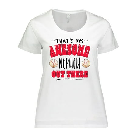 Inktastic That's My Awesome Nephew Out There with Baseballs Women's Plus Size T-Shirt