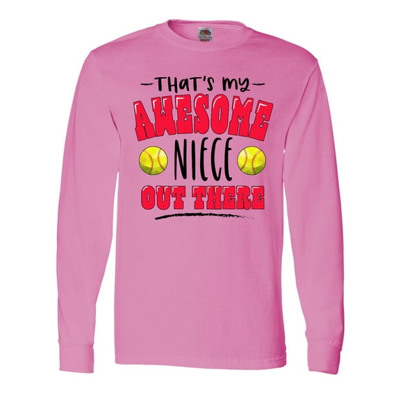 Inktastic That's My Awesome Niece Out There with Softballs Long Sleeve T-Shirt