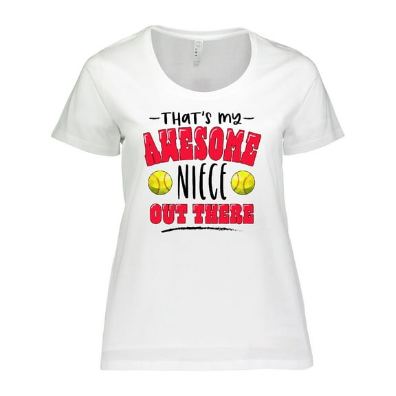 Inktastic That's My Awesome Niece out There with Softballs Women's Plus Size T-Shirt