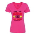 thumbnail image 1 of Inktastic That's My Awesome Niece Out There with Softballs Women's V-Neck T-Shirt, 1 of 5