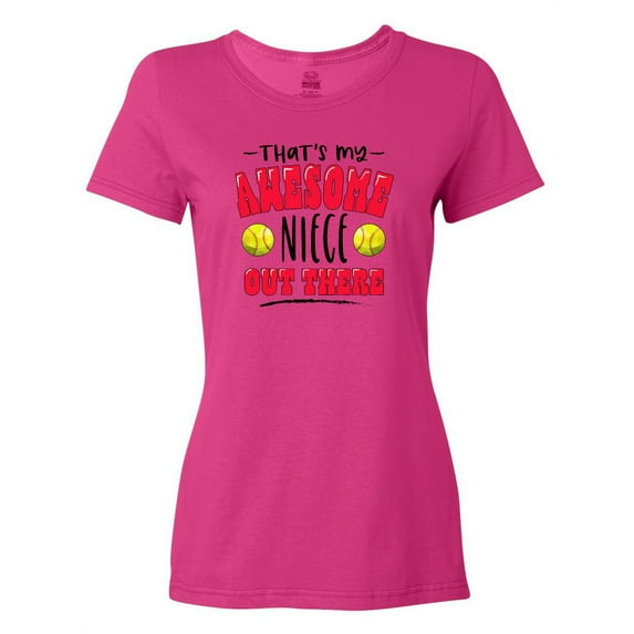 Inktastic That's My Awesome Niece out There with Softballs Women's T-Shirt