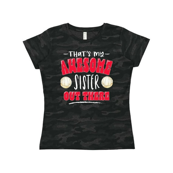 Inktastic That's My Awesome Sister Out There with Volleyball Women's T-Shirt