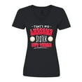 thumbnail image 1 of Inktastic That's My Awesome Sister Out There with Volleyball Women's V-Neck T-Shirt, 1 of 5