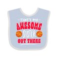 thumbnail image 1 of Inktastic That's My Awesome Sister out There with Basketballs Boys or Girls Baby Bib, 1 of 4