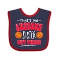 thumbnail image 1 of Inktastic That's My Awesome Sister out There with Basketballs Boys or Girls Baby Bib, 1 of 4