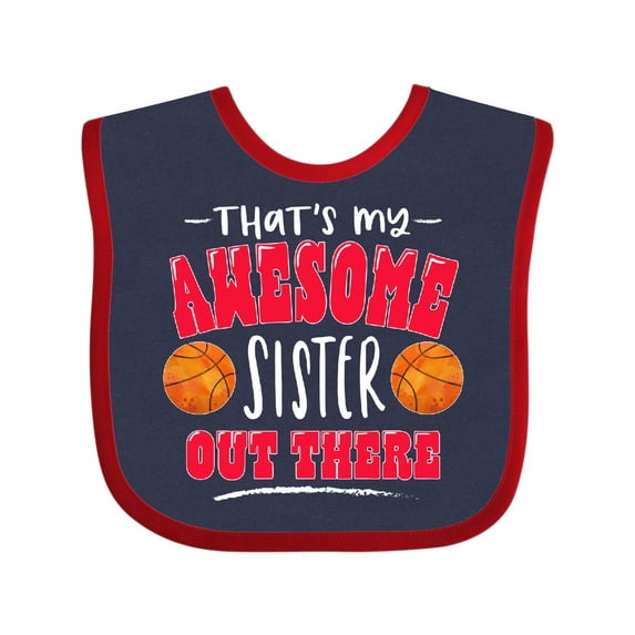 Inktastic That's My Awesome Sister out There with Basketballs Boys or Girls Baby Bib