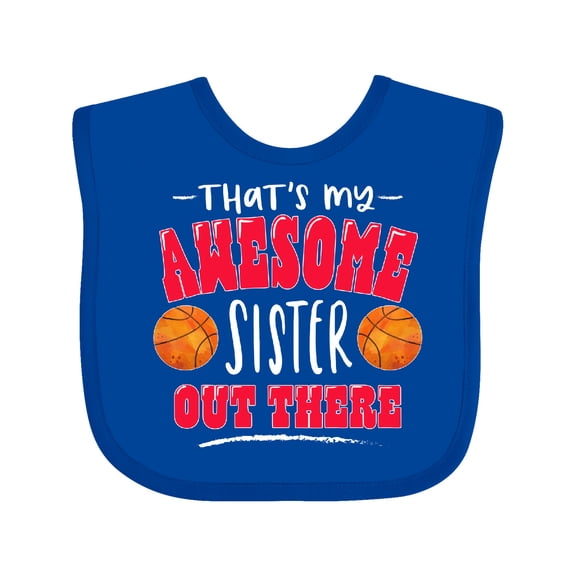 Inktastic That's My Awesome Sister out There with Basketballs Boys or Girls Baby Bib