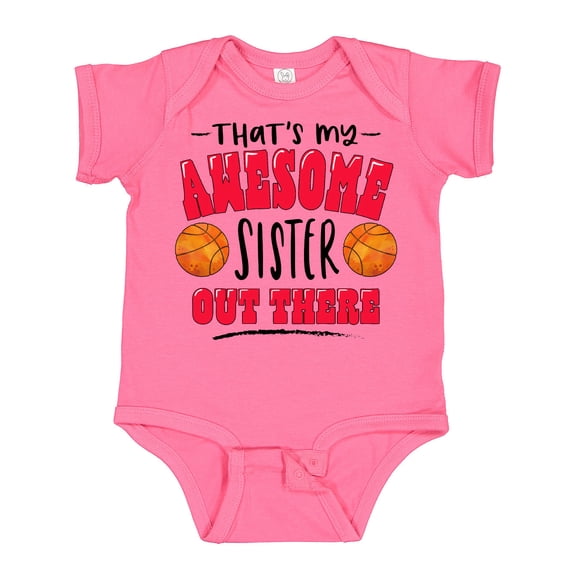 Inktastic That's My Awesome Sister out There with Basketballs Boys or Girls Baby Bodysuit