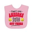 thumbnail image 1 of Inktastic That's My Awesome Sister out There with Softballs Boys or Girls Baby Bib, 1 of 4