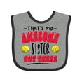 thumbnail image 1 of Inktastic That's My Awesome Sister out There with Softballs Boys or Girls Baby Bib, 1 of 4