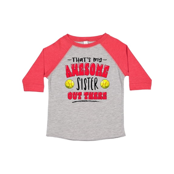 Inktastic That's My Awesome Sister out There with Softballs Boys or Girls Toddler T-Shirt