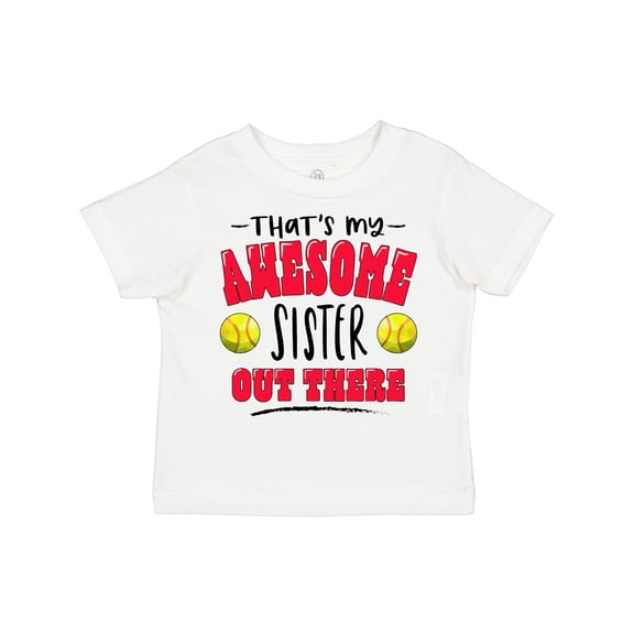 Inktastic That's My Awesome Sister out There with Softballs Boys or Girls Toddler T-Shirt