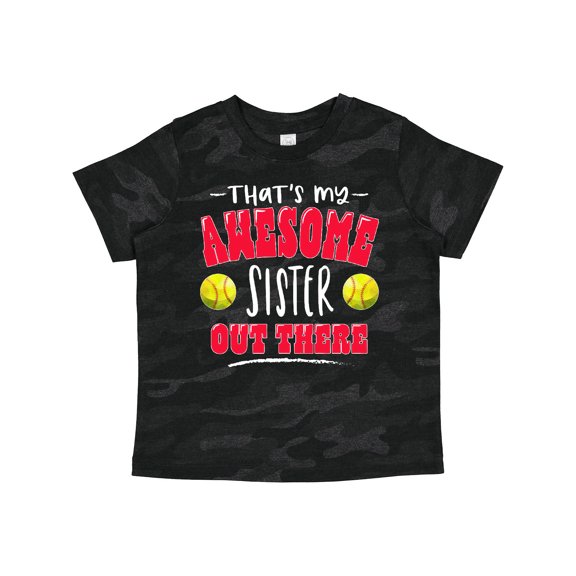Inktastic That's My Awesome Sister out There with Softballs Boys or Girls Toddler T-Shirt