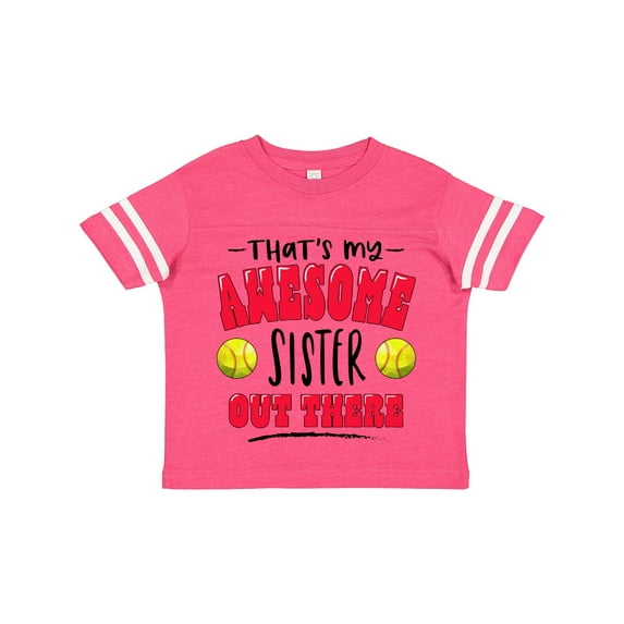 Inktastic That's My Awesome Sister out There with Softballs Boys or Girls Toddler T-Shirt